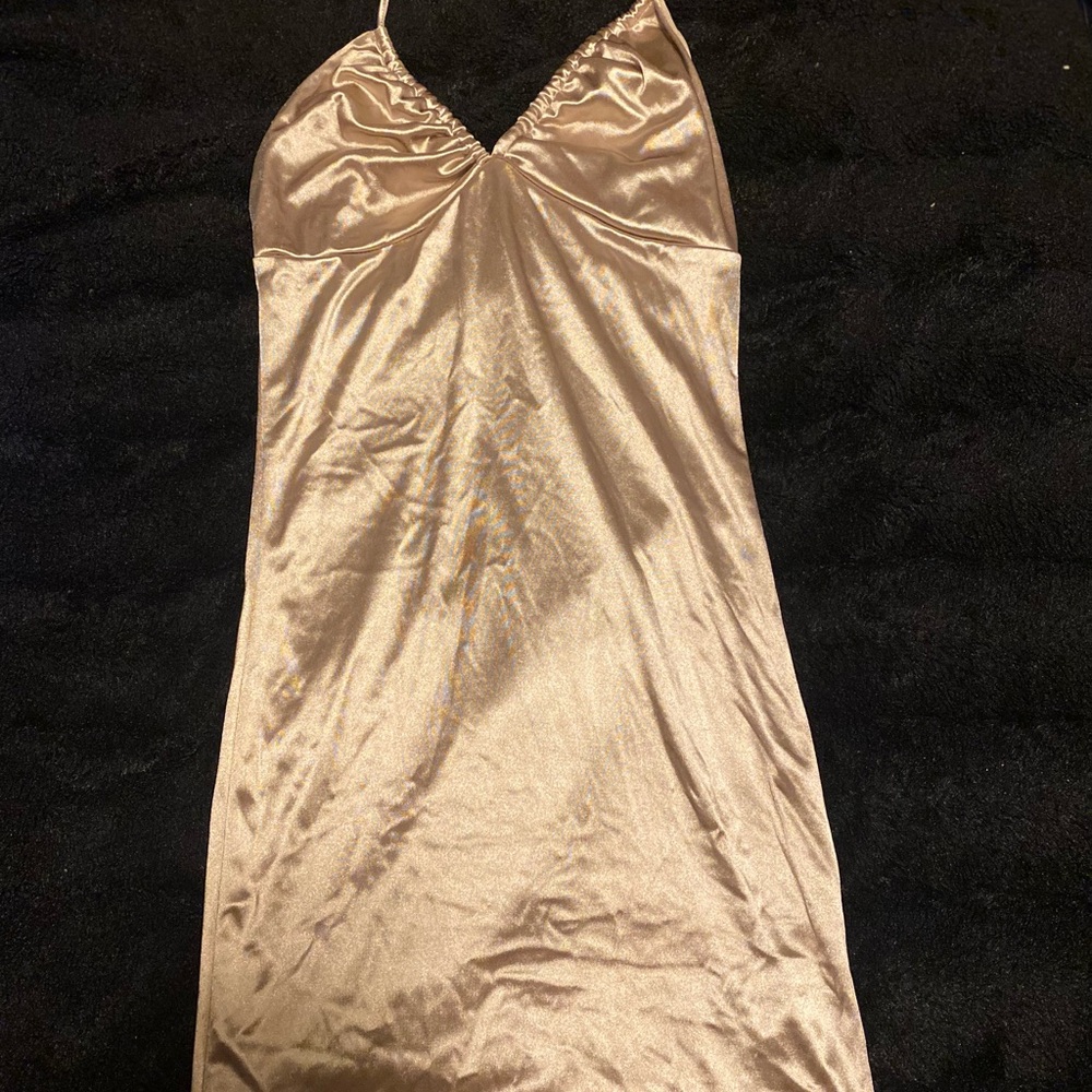 Garage Tan Satin Chemise